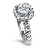 PAGE Estate Engagement Ring 14k White Gold Forevermark .80ct Diamond Ritani Halo Ring 4.75