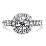 PAGE Estate Engagement Ring 14k White Gold Forevermark .80ct Diamond Ritani Halo Ring 4.75