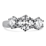 PAGE Estate Engagement Ring 14k White Gold Three Diamond Ring 5.75
