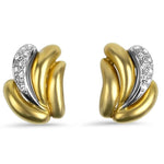 PAGE Estate Earring 14k Yellow and White Gold Non-Pierced Diamond Earrings