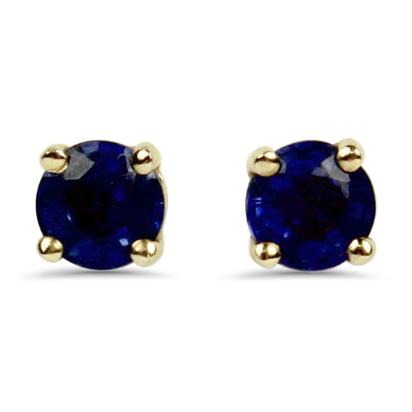 PAGE Estate Earring 14k Yellow Gold Blue Sapphire Stud Earrings