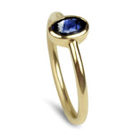 PAGE Estate Ring 14k Yellow Gold Ceylon Oval Sapphire Ring 4.25
