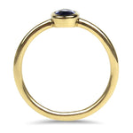 PAGE Estate Ring 14k Yellow Gold Ceylon Oval Sapphire Ring 4.25
