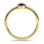 PAGE Estate Ring 14k Yellow Gold Ceylon Oval Sapphire Ring 4.25