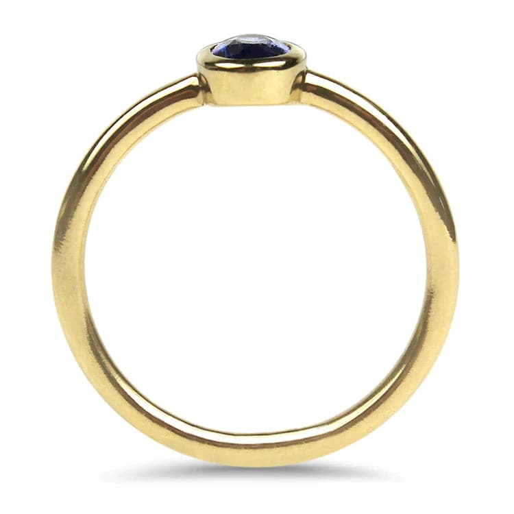 PAGE Estate Ring 14k Yellow Gold Ceylon Oval Sapphire Ring 4.25