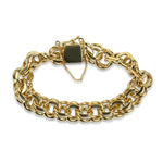 PAGE Estate Bracelet 14k Yellow Gold Double Link Charm Bracelet