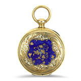 PAGE Estate Necklaces and Pendants 14k Yellow Gold Enameled Watch Locket