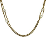 PAGE Estate Necklaces and Pendants 14k Yellow Gold Pearl Stations Rope Chain Necklace