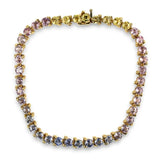 PAGE Estate Bracelet 14k Yellow Gold "Rainbow" Sapphire Line Bracelet