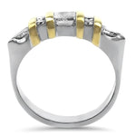 PAGE Estate Ring 18k Two Tone Custom Bar-Set Diamond Ring 5.5