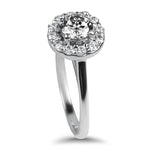 PAGE Estate Engagement Ring 18k White Gold .50ct Diamond Halo Ring 5