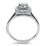 PAGE Estate Engagement Ring 18k White Gold .50ct Diamond Halo Ring 5