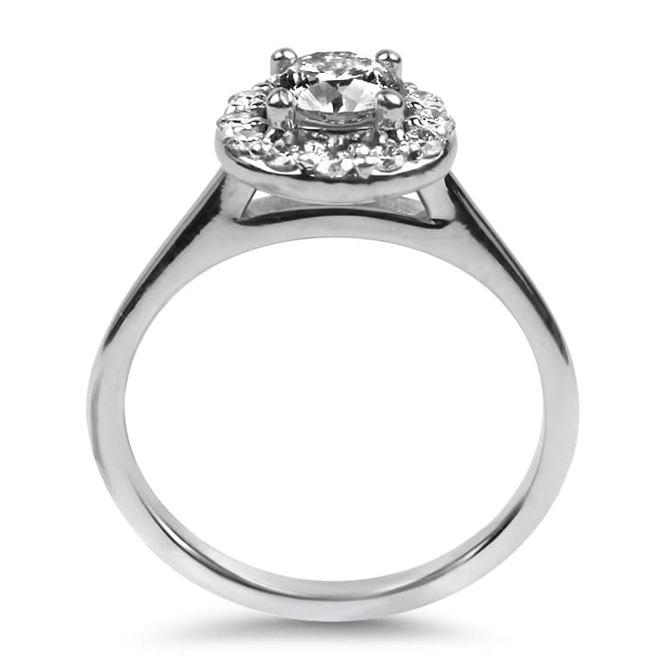 PAGE Estate Engagement Ring 18k White Gold .50ct Diamond Halo Ring 5