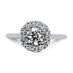 PAGE Estate Engagement Ring 18k White Gold .50ct Diamond Halo Ring 5