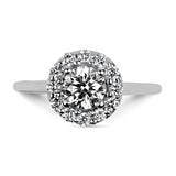 PAGE Estate Engagement Ring 18k White Gold .50ct Diamond Halo Ring 5