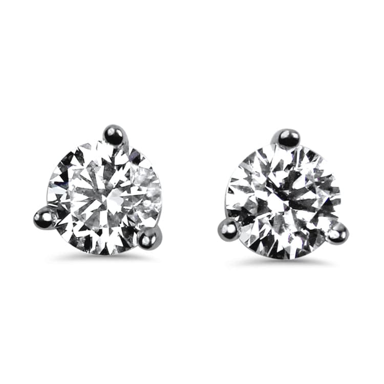 PAGE Estate Earring 18k White Gold Hearts on Fire Diamond Stud Earrings