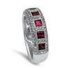 PAGE Estate Ring 18k White Gold Sylvie Collection Ruby and Diamond Band 5.5