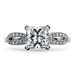 PAGE Estate Engagement Ring 18k White Gold Tacori Ribbon Collection Diamond Engagement Ring 5.75