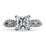 PAGE Estate Engagement Ring 18k White Gold Tacori Ribbon Collection Diamond Engagement Ring 5.75