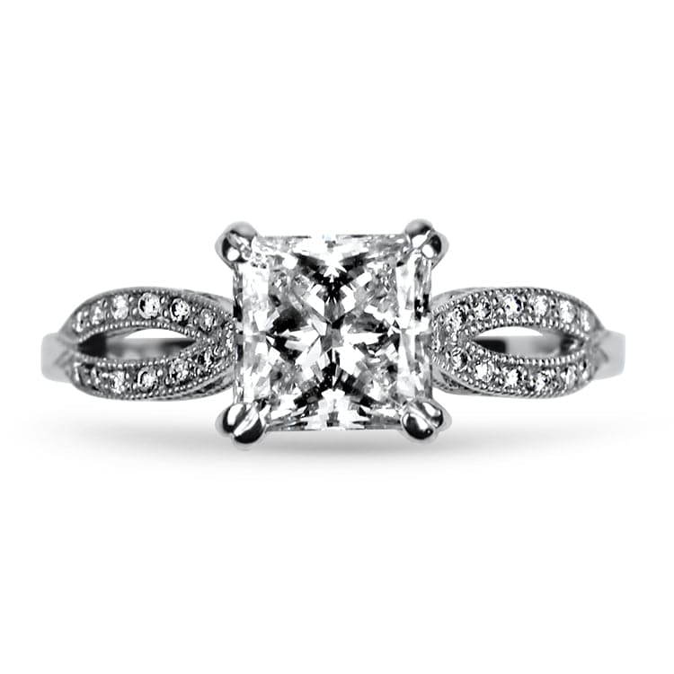 PAGE Estate Engagement Ring 18k White Gold Tacori Ribbon Collection Diamond Engagement Ring 5.75