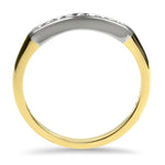 PAGE Estate Wedding Band 18K Yellow and White Gold Jabel Diamond Band 5.75