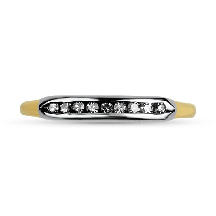 PAGE Estate Wedding Band 18K Yellow and White Gold Jabel Diamond Band 5.75