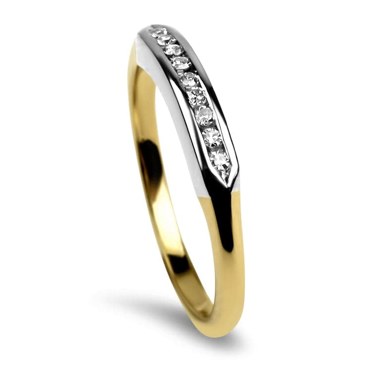 PAGE Estate Wedding Band 18K Yellow and White Gold Jabel Diamond Band 5.75