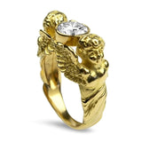 PAGE Estate Ring 18K Yellow Gold 1.17cts Diamond Guardian Angel Ring 6.5