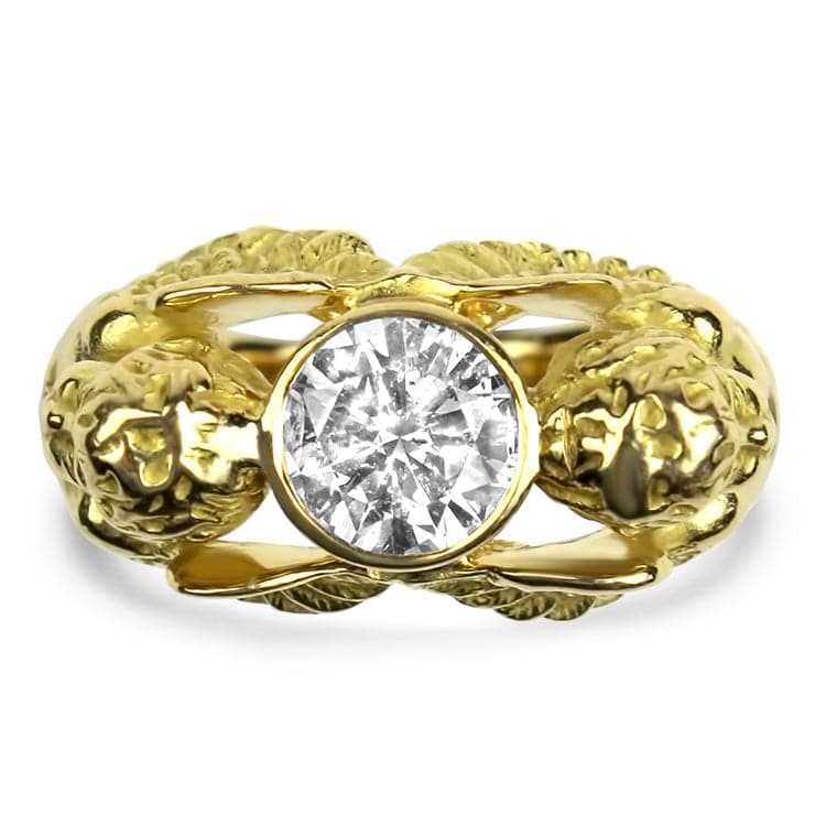 PAGE Estate Ring 18K Yellow Gold 1.17cts Diamond Guardian Angel Ring 6.5