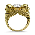 PAGE Estate Ring 18K Yellow Gold 1.17cts Diamond Guardian Angel Ring 6.5