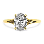 PAGE Estate Engagement Ring 18K Yellow Gold 1.50cts Oval Diamond Solitaire Ring 6.5