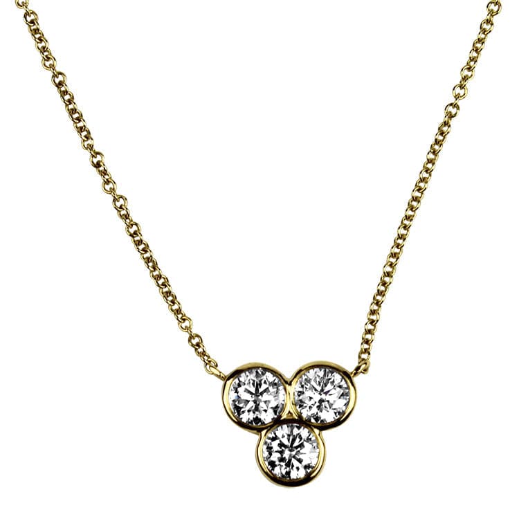 PAGE Estate Necklaces and Pendants 18k Yellow Gold David Weisz Diamond Trio Necklace
