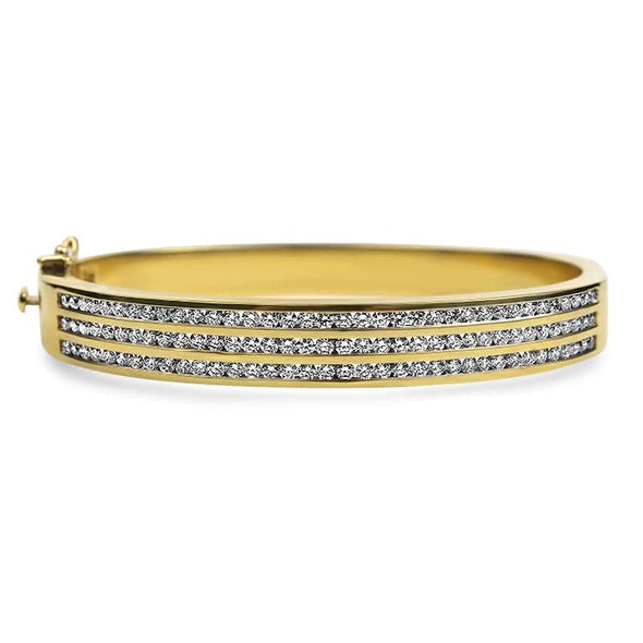 PAGE Estate Bracelet 18k Yellow Gold Diamond Channel Set Bangle Bracelet