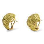 PAGE Estate Earring 18k Yellow Gold Dome Leaves Earrings