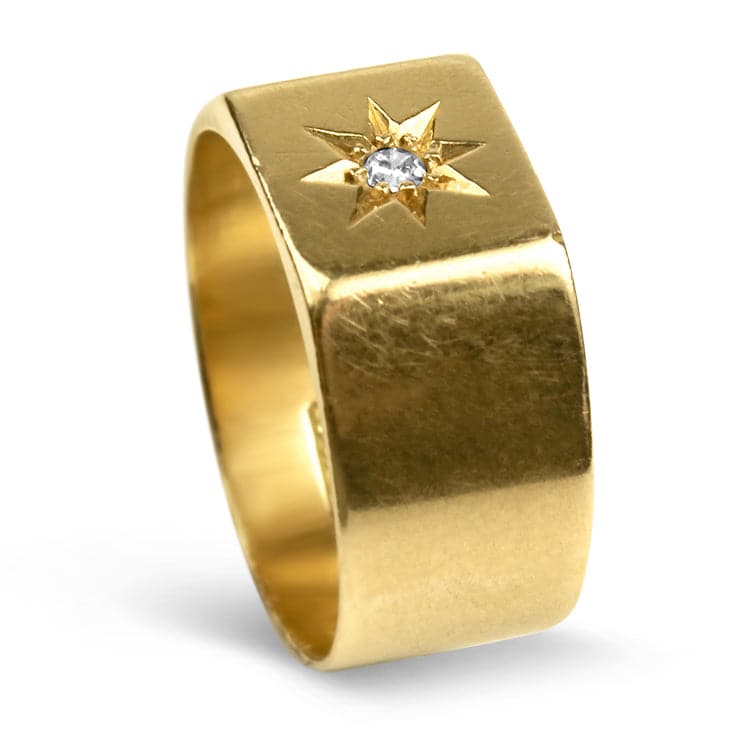 PAGE Estate Ring 18k Yellow Gold Geometric Band 8.5