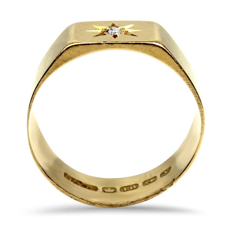 PAGE Estate Ring 18k Yellow Gold Geometric Band 8.5