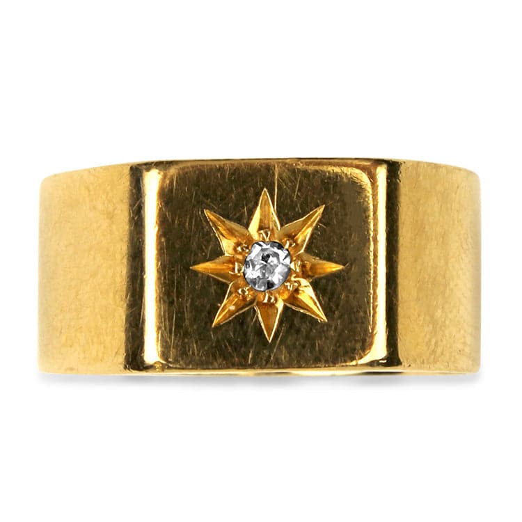 PAGE Estate Ring 18k Yellow Gold Geometric Band 8.5