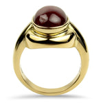 PAGE Estate Ring 18k Yellow Gold Oval Cabochon Ruby Ring 6.5