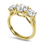 PAGE Estate Engagement Ring 18k Yellow Gold Three Diamond Engagement Ring 6.25