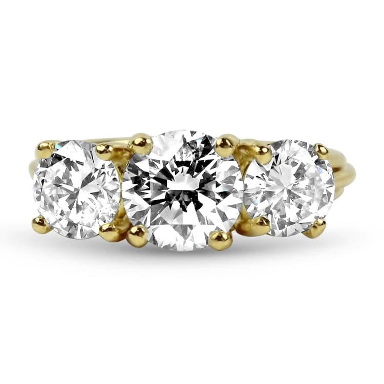 PAGE Estate Engagement Ring 18k Yellow Gold Three Diamond Engagement Ring 6.25