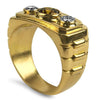 PAGE Estate Ring 18k Yellow Gold Three Stone Ring 5.5