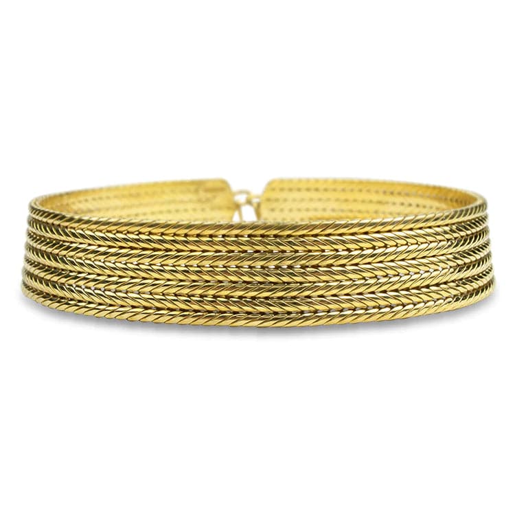 PAGE Estate Necklaces and Pendants 18k Yellow Gold Weave Collar Necklace