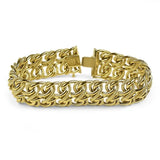 PAGE Estate Bracelet 18K Yellow Gold Wide Fancy Link Bracelet