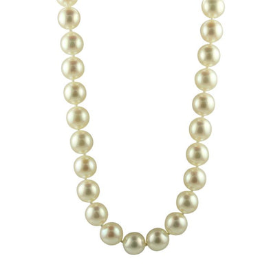 PAGE Estate Necklaces and Pendants Akoya Pearl 18" Necklace with Diamond Clasp