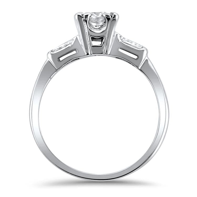 PAGE Estate Engagement Ring Classic .82ct Diamond Ring with Baguettes 7