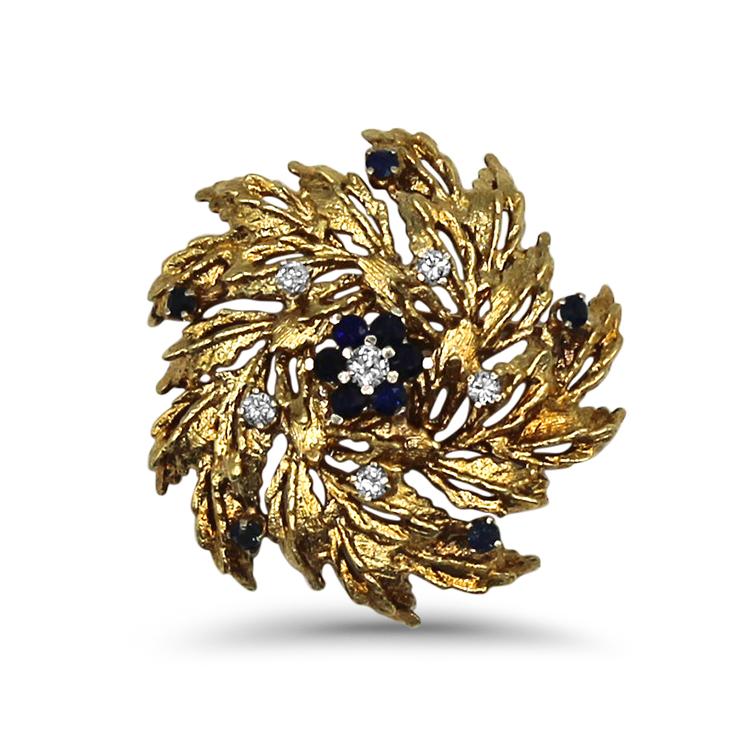 PAGE Estate Pins & Brooches Diamond and Sapphire Garland Brooch