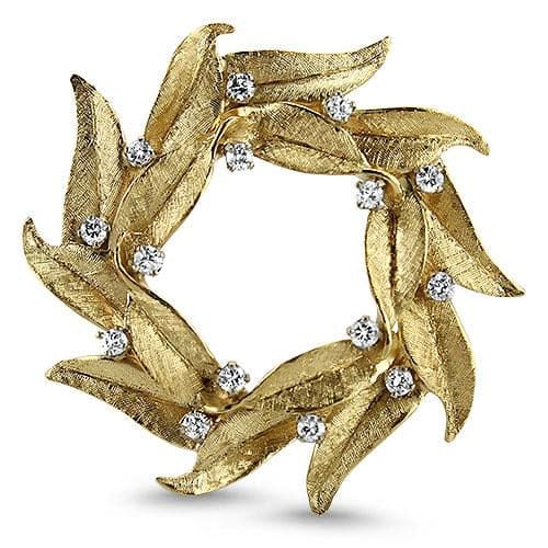 PAGE Estate Pins & Brooches Diamond Leaf Pin