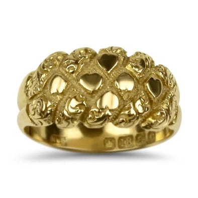 PAGE Estate Ring Edwardian 18K Yellow Gold Engraved Tapered Ring 6.75