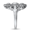 PAGE Estate Ring Edwardian Rectangular Top Diamond and Emerald Ring 9.25