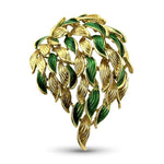 PAGE Estate Pins & Brooches Enameled Leaf Brooch